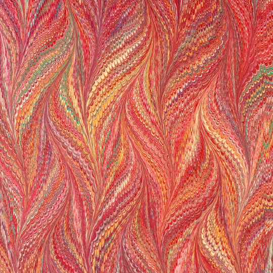 Hand Marbled Paper Butterfly Pattern in Red Multi ~ Berretti Marbled Arts